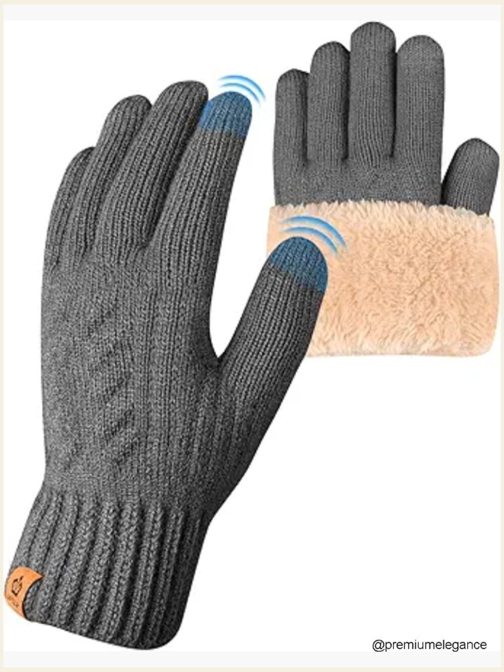 Thermal Winter Gloves with Fleece Lining, Touch Screen Compatible, Stretchy